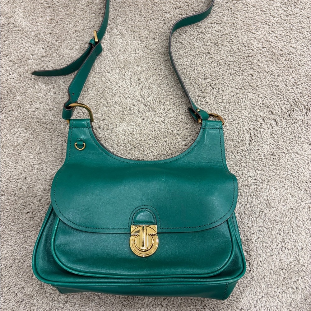 Tory Burch Teal Leather Shoulder Bag